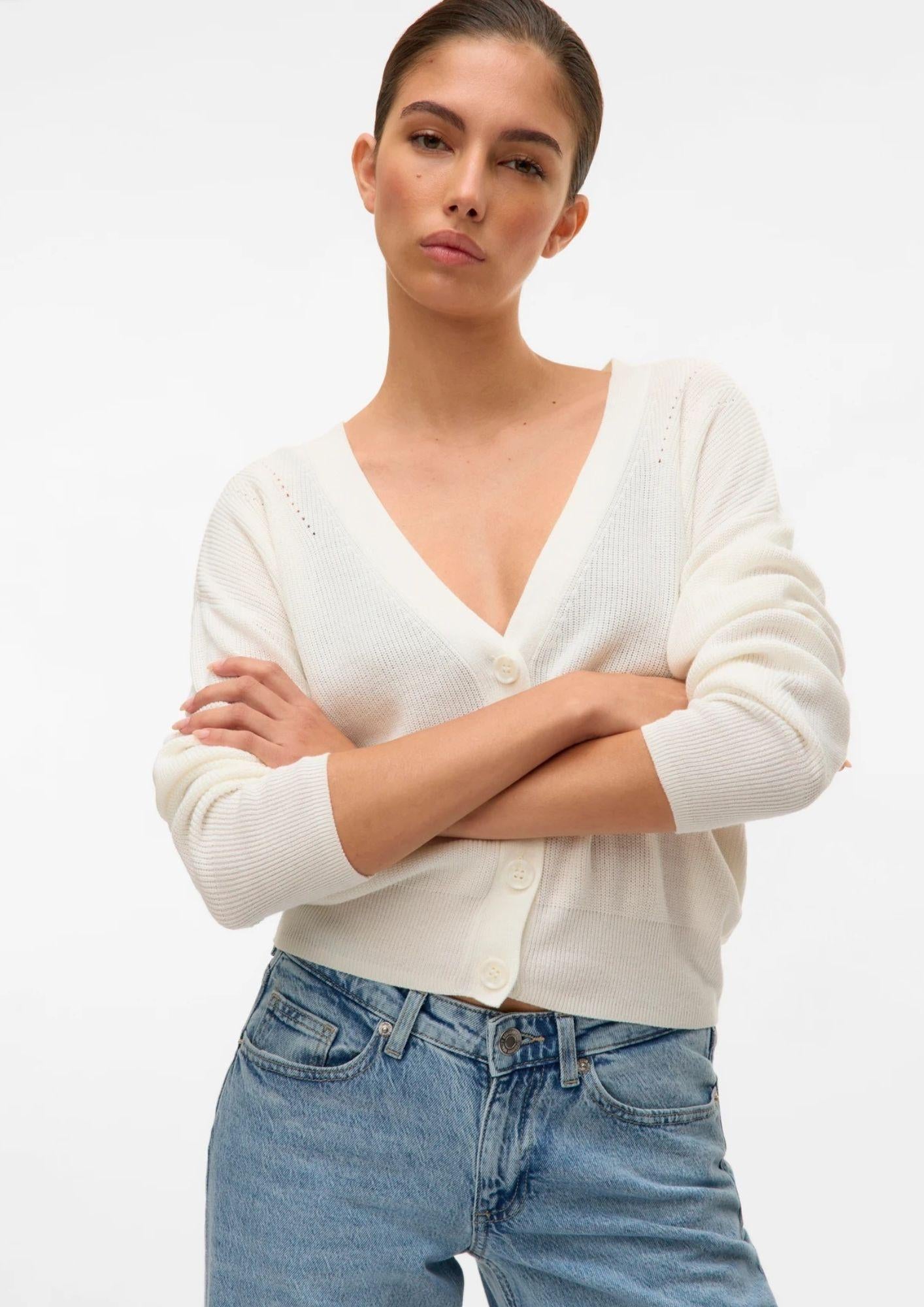 Vero Moda Cardigan Donna Newlexsun Bianco 10281878 Snow White VERO MODA 