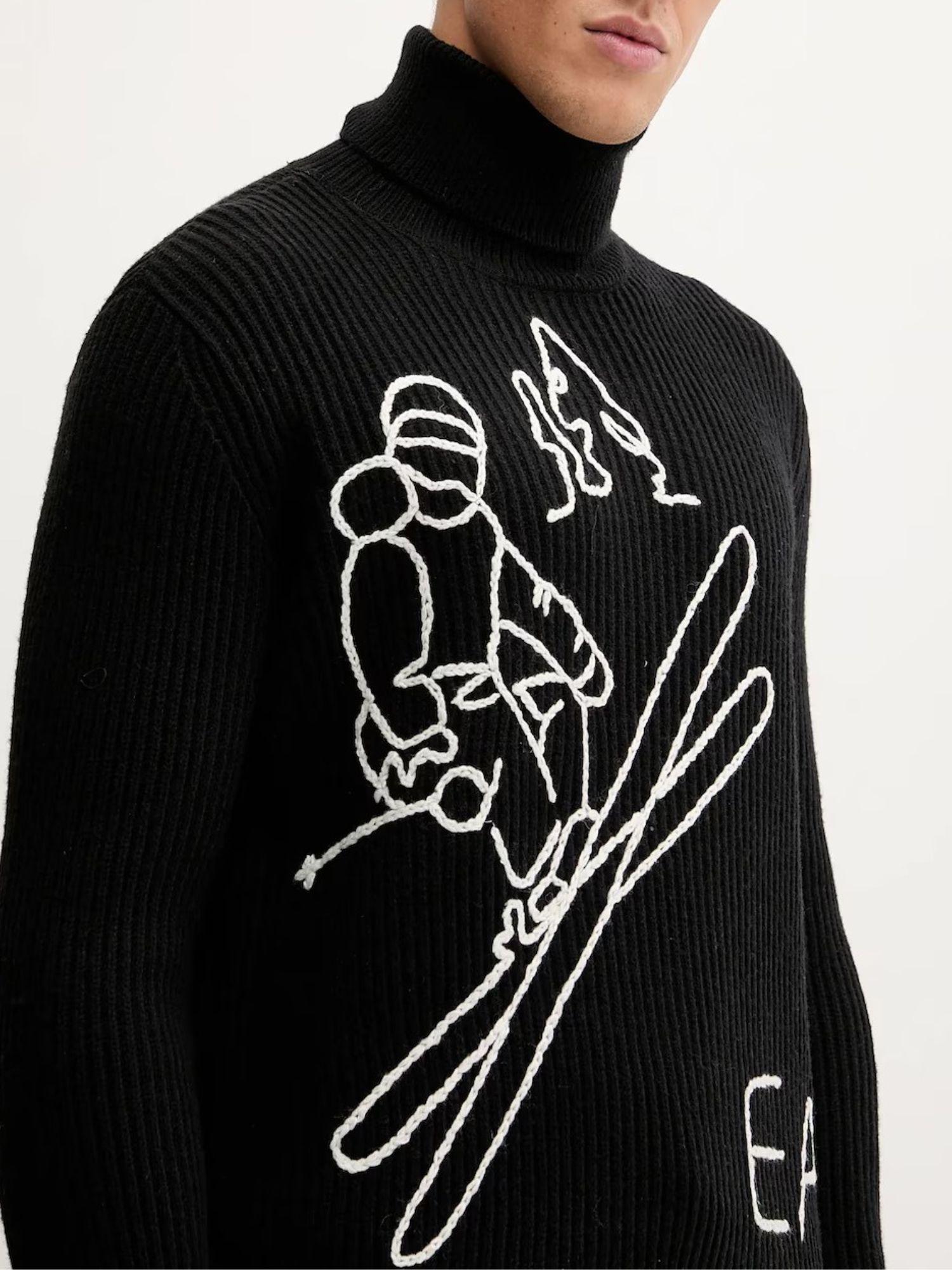 EA7 Emporio Armani Maglione Uomo Dolcevita Nero Regular Fit 7M000502 AF19328 MC262 EA7 EMPORIO ARMANI 