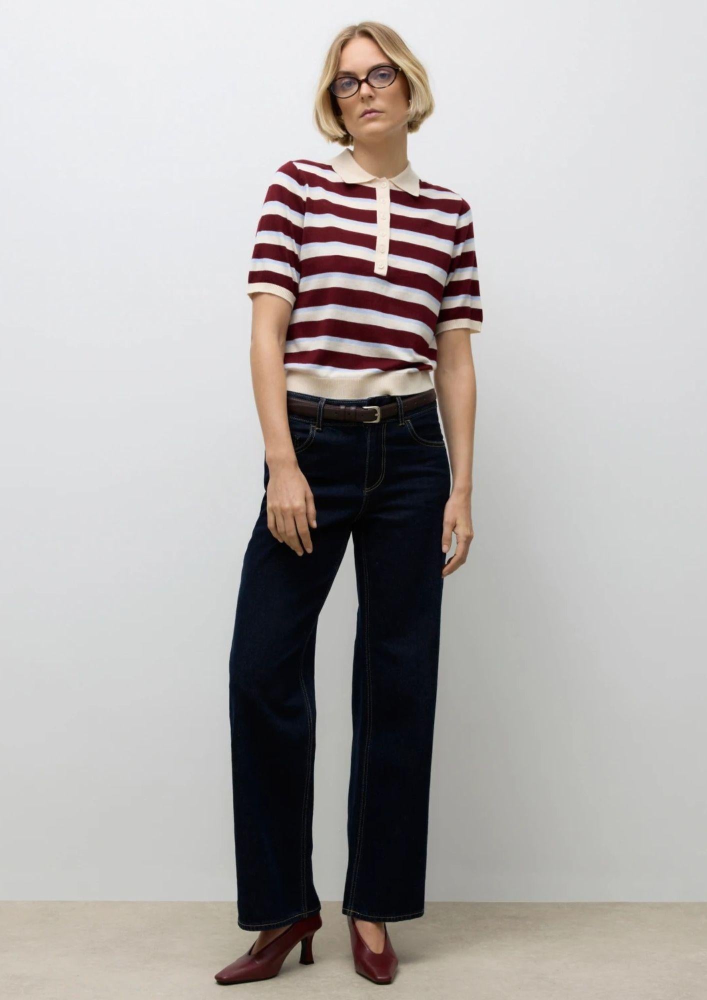 Aware Maglione Donna Sikita Bianco Betulla a Righe 10329594 Birch ZINFANDEL VERO MODA 