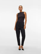 Vero Moda VMLINA Vita alta Pantaloni Donna Nero 10309140 BLACK VERO MODA 