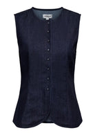 Only Gilet Donna Ashby Blu Denim Scuro 15364571 Dark Blue Denim ONLY 