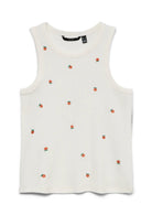 Vero Moda Top Donna Naja Bianca con Stampa Peach 10341964 Snow White PEACH VERO MODA 