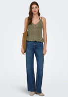 Only Top Donna Lison Verde 15369246 Mermaid Dtm FMOP Button ONLY 