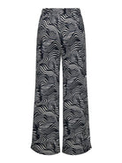 JACQUELINE DE YONG Jacqueline De Yong JDYDEBBIE Pantaloni Wide Fit Donna Nero WHITECAP GRAY GEO Pantalone