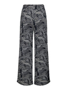 JACQUELINE DE YONG Jacqueline De Yong JDYDEBBIE Pantaloni Wide Fit Donna Nero WHITECAP GRAY GEO Pantalone
