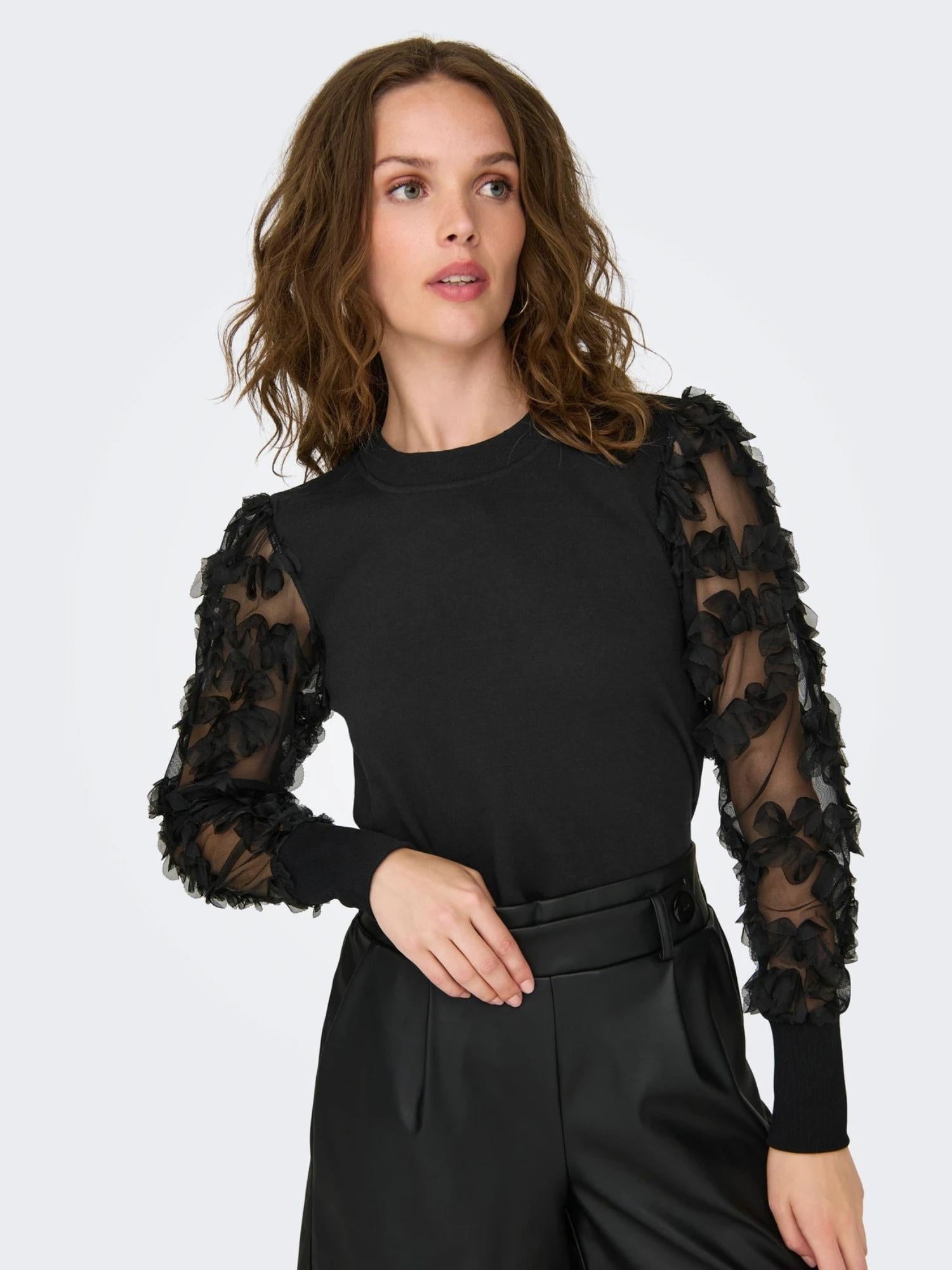 Jacqueline De Yong JDYFAIRVIEW Felpa Donna Nero - Santangelo