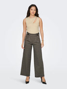Jacqueline De Yong JDYGEGGO Wide Leg Fit Pantaloni Donna Cobblestone - Santangelo