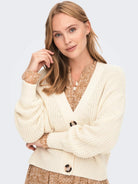 Jacqueline De Yong JDYJUSTY Cardigan Donna Bianco Eggnog - Santangelo