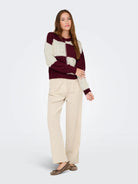 Jacqueline De Yong JDYJUSTY Pullover Donna Cabernet - Santangelo