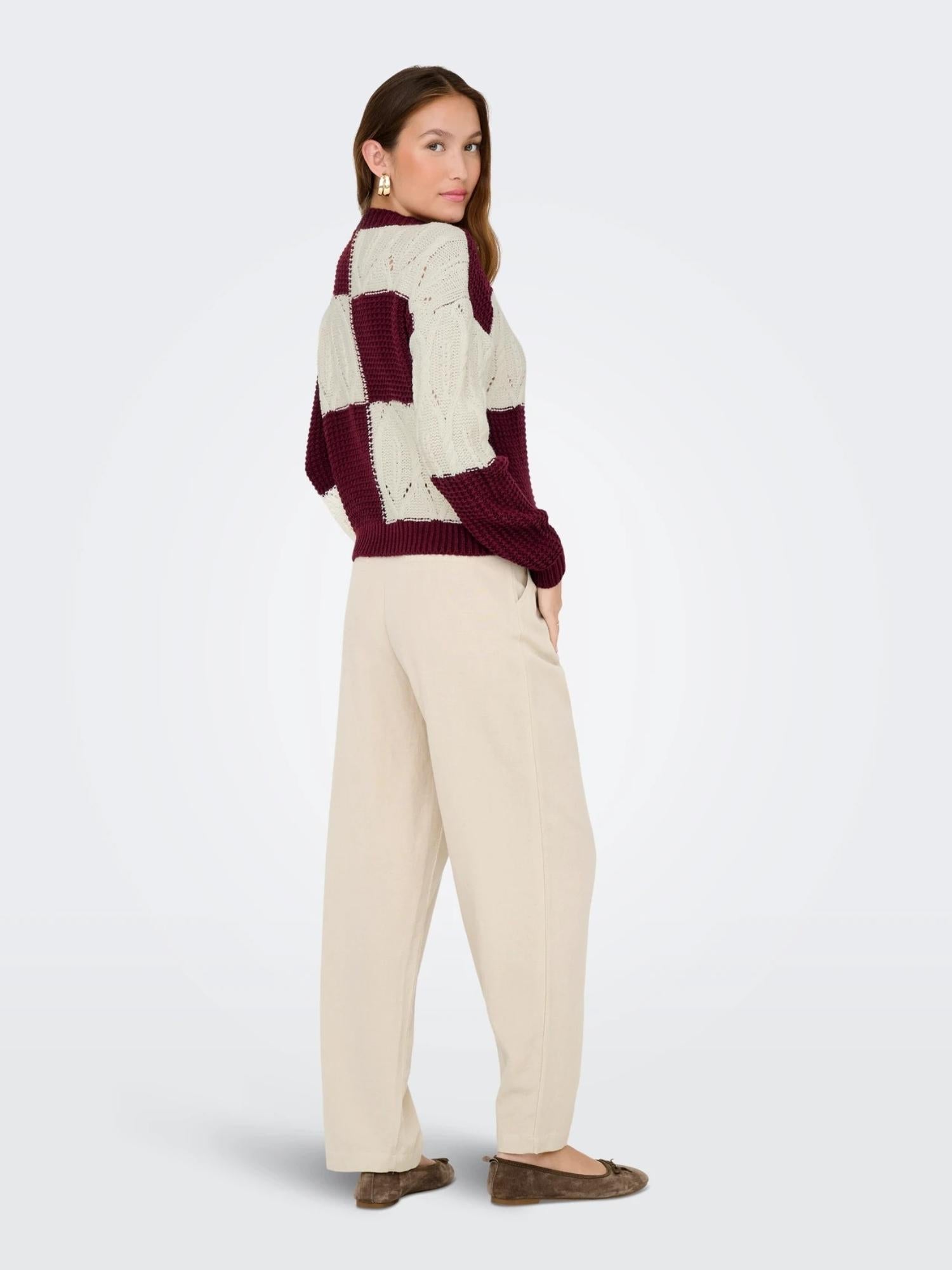 Jacqueline De Yong JDYJUSTY Pullover Donna Cabernet - Santangelo
