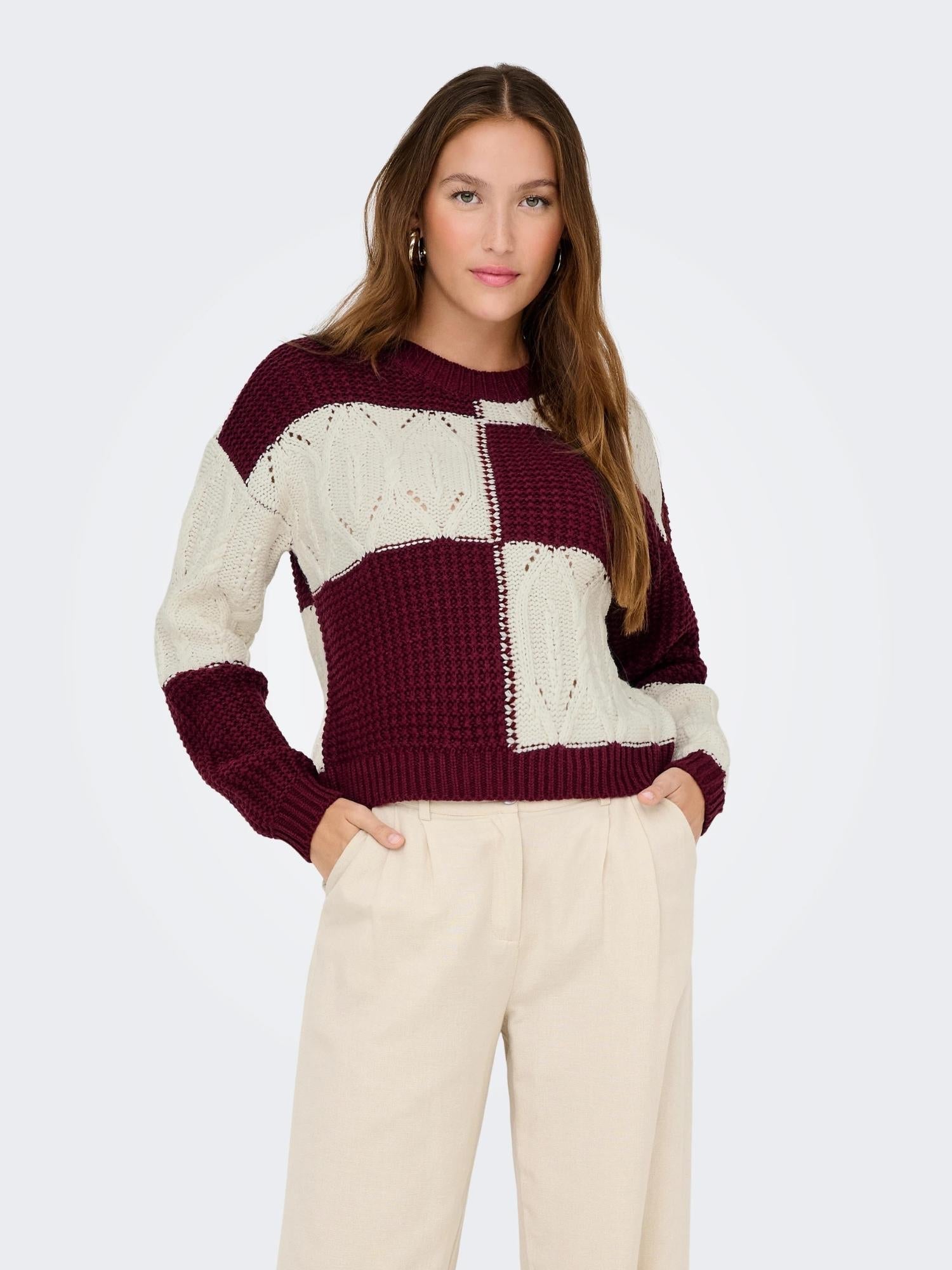 Jacqueline De Yong JDYJUSTY Pullover Donna Cabernet - Santangelo