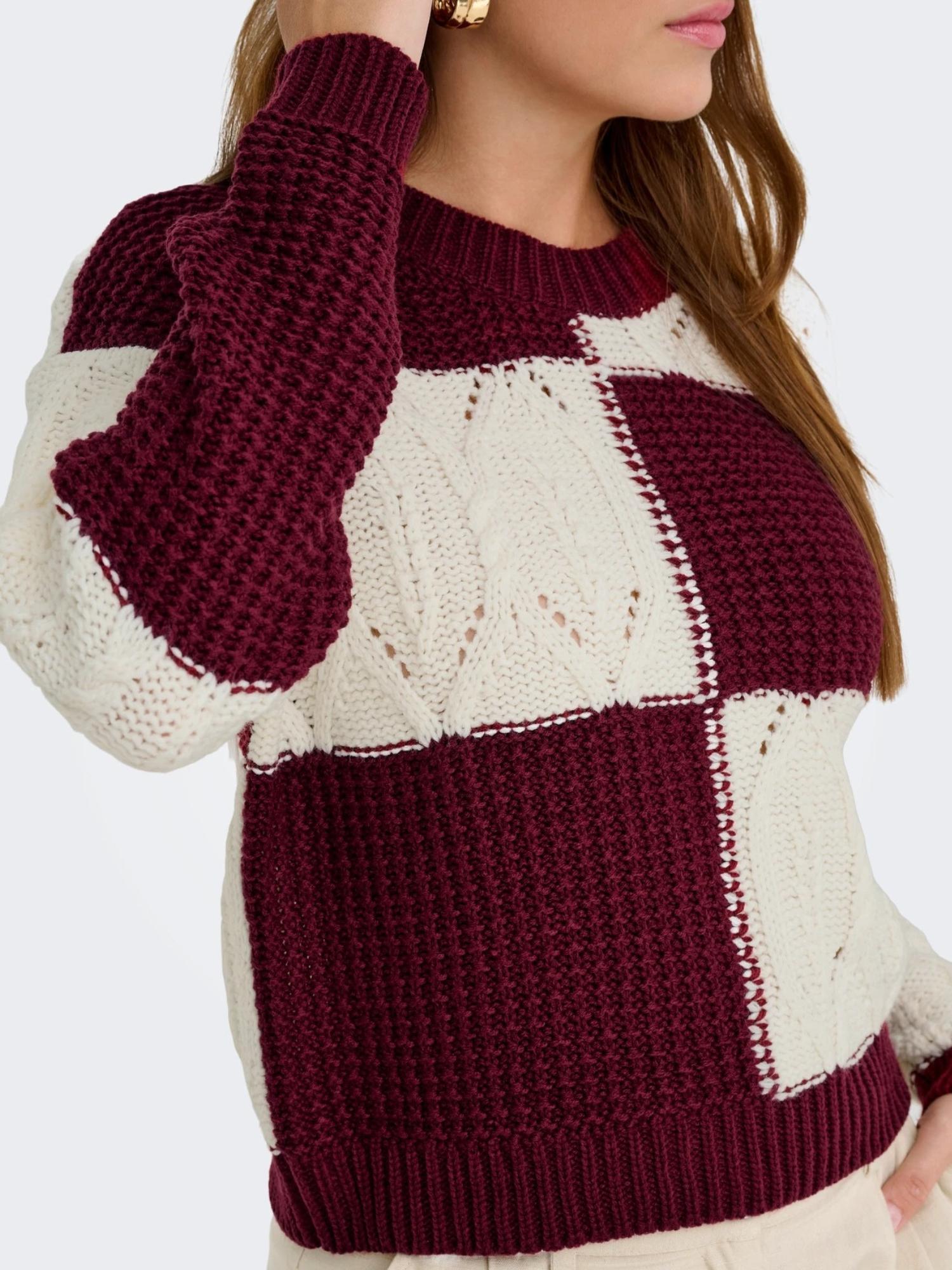 Jacqueline De Yong JDYJUSTY Pullover Donna Cabernet - Santangelo