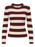 JACQUELINE DE YONG Jacqueline De Yong JDYPLUM Pullover Donna Cabernet Eggnog Stripes Pullover
