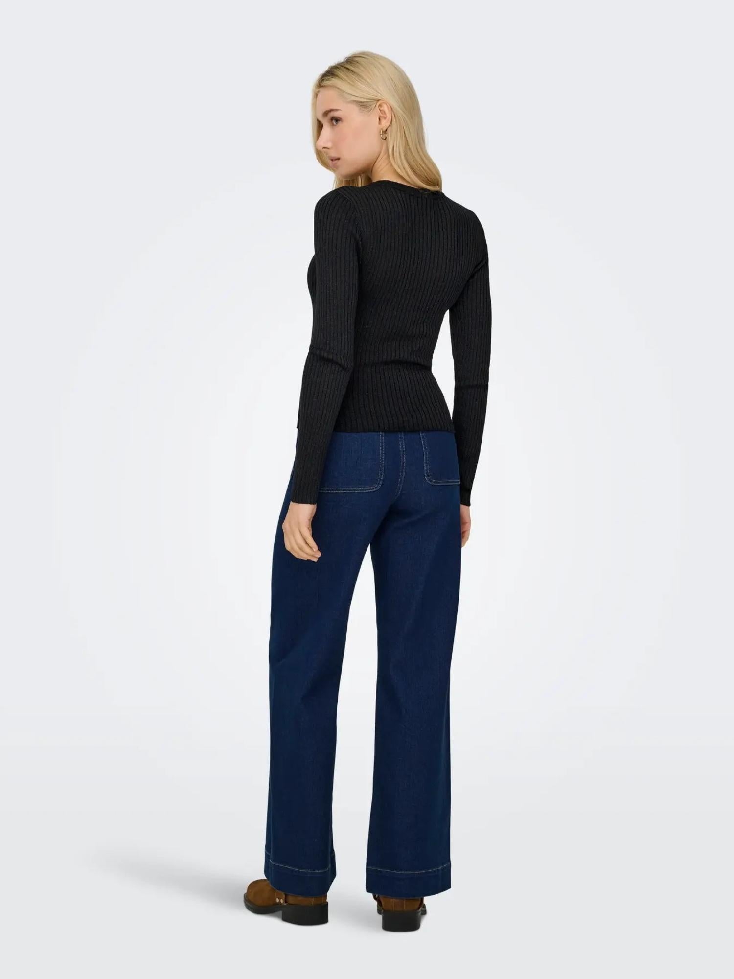 Jacqueline De Yong JDYPLUM Pullover Donna Nero - Santangelo