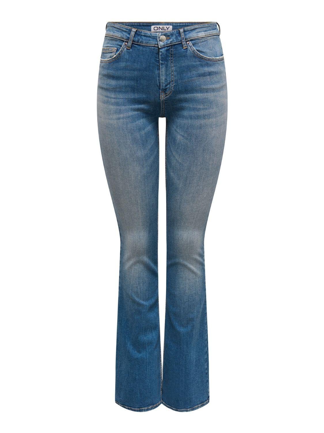 Jeans a zampa d'elefante Donna Medium Blue Denim - Santangelo