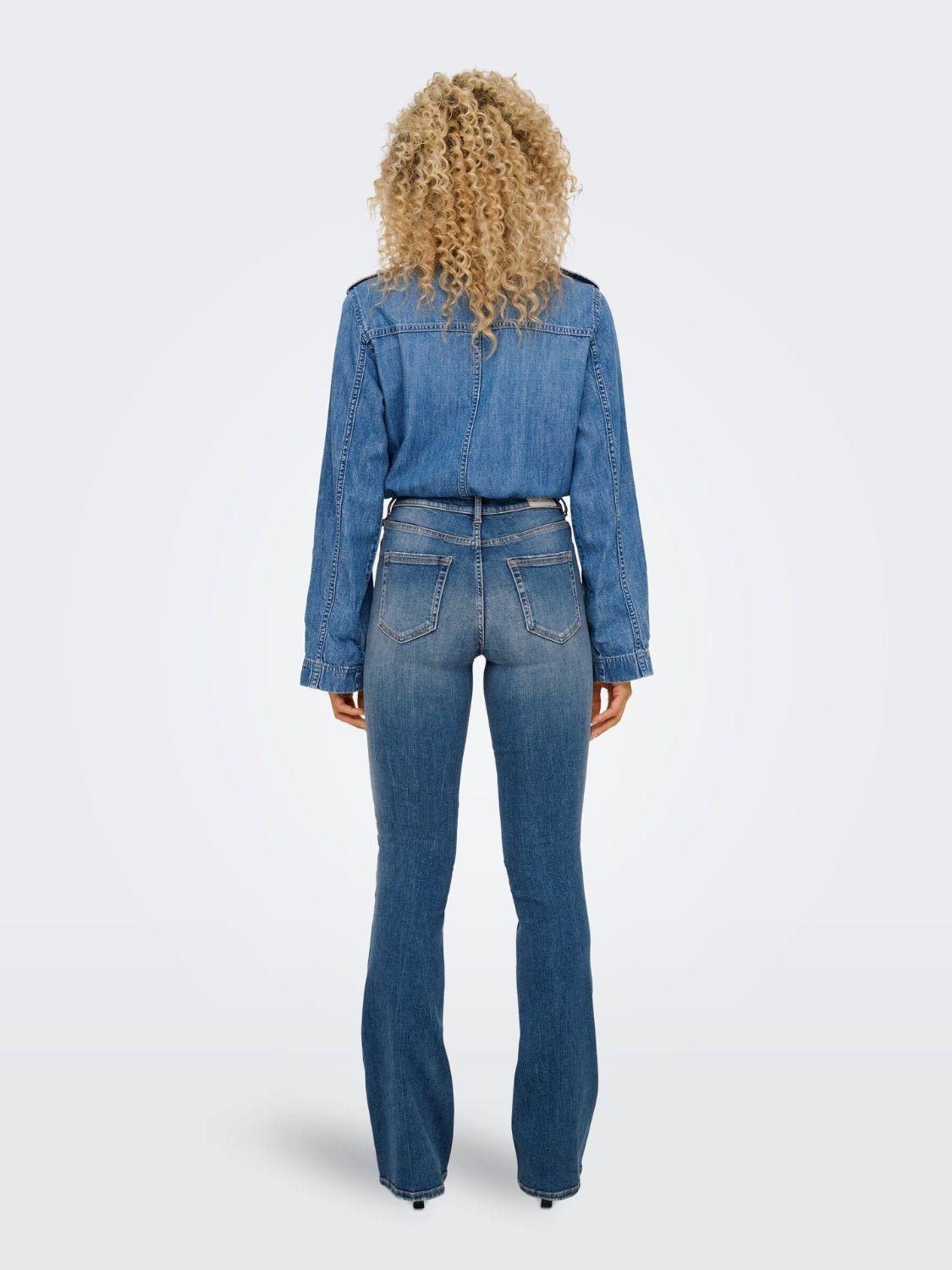 Jeans a zampa d'elefante Donna Medium Blue Denim - Santangelo