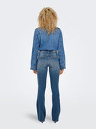 Jeans a zampa d'elefante Donna Medium Blue Denim - Santangelo