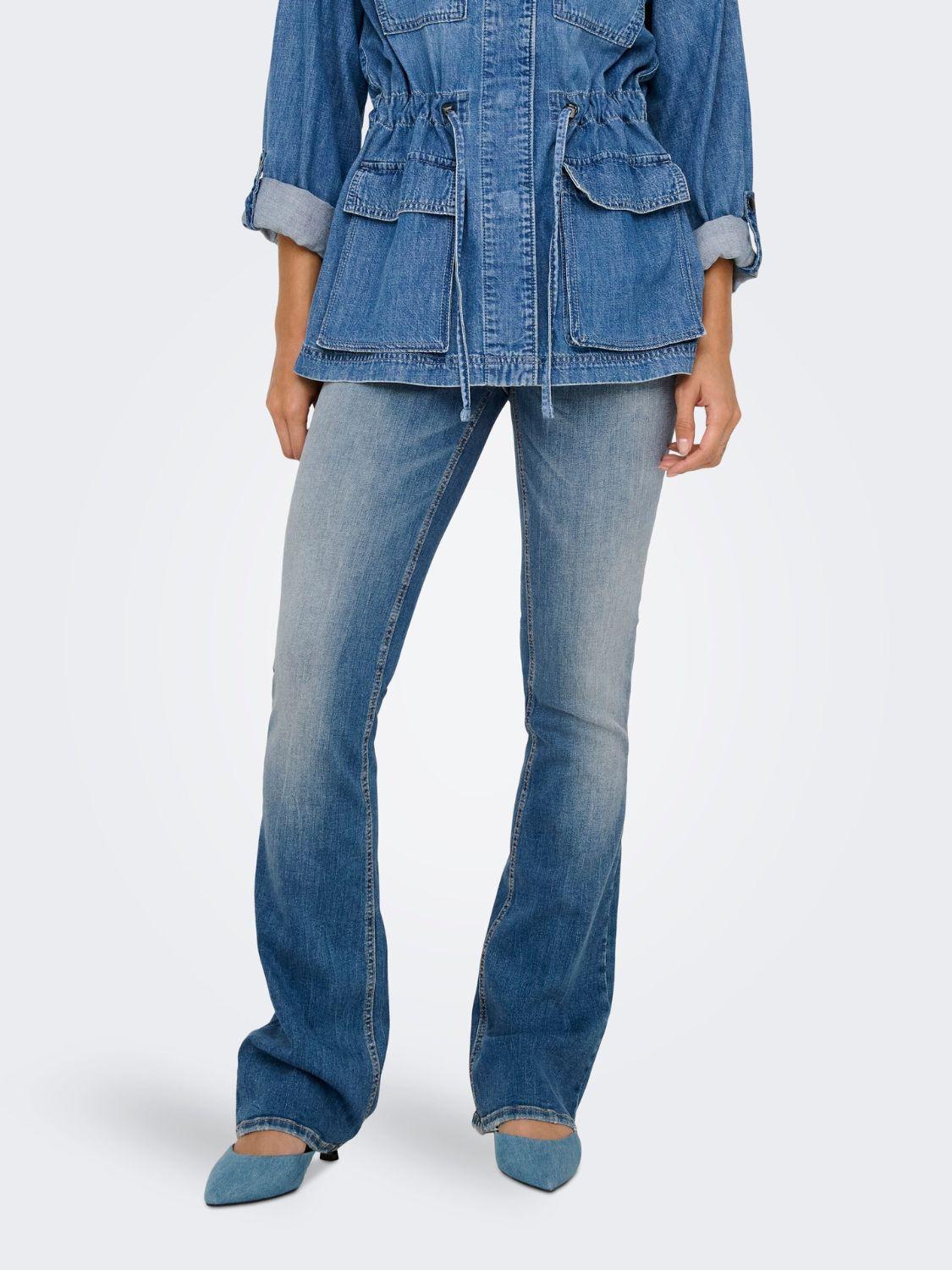 Jeans a zampa d'elefante Donna Medium Blue Denim - Santangelo