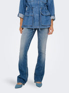 Jeans a zampa d'elefante Donna Medium Blue Denim - Santangelo
