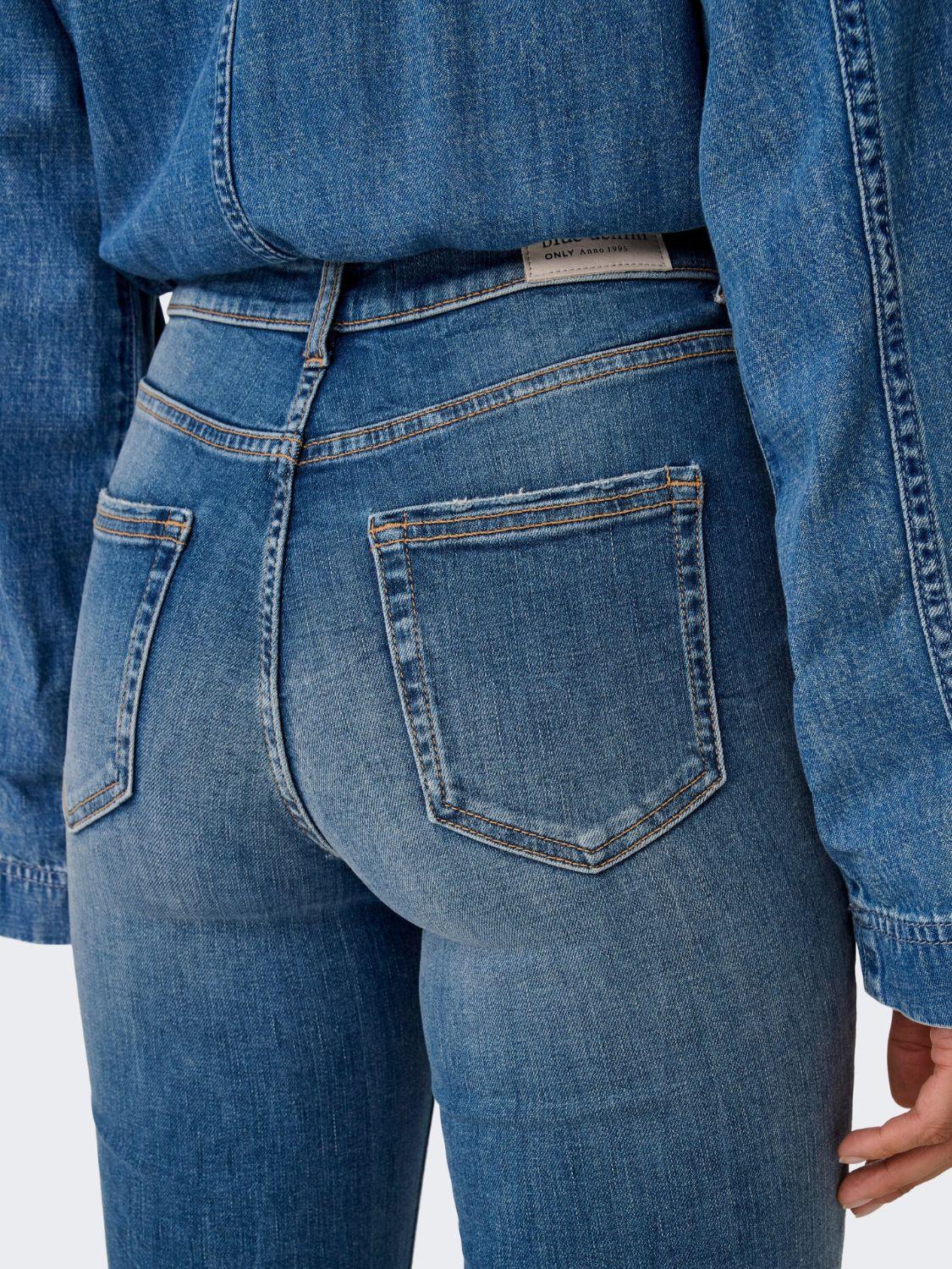 Jeans a zampa d'elefante Donna Medium Blue Denim - Santangelo