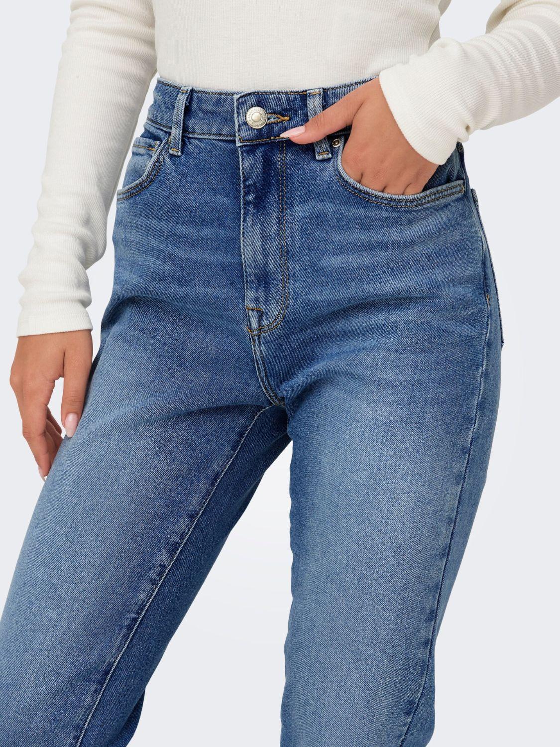 Jeans Straight fit Donna Medium Blue Denim - Santangelo