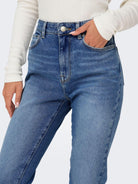 Jeans Straight fit Donna Medium Blue Denim - Santangelo