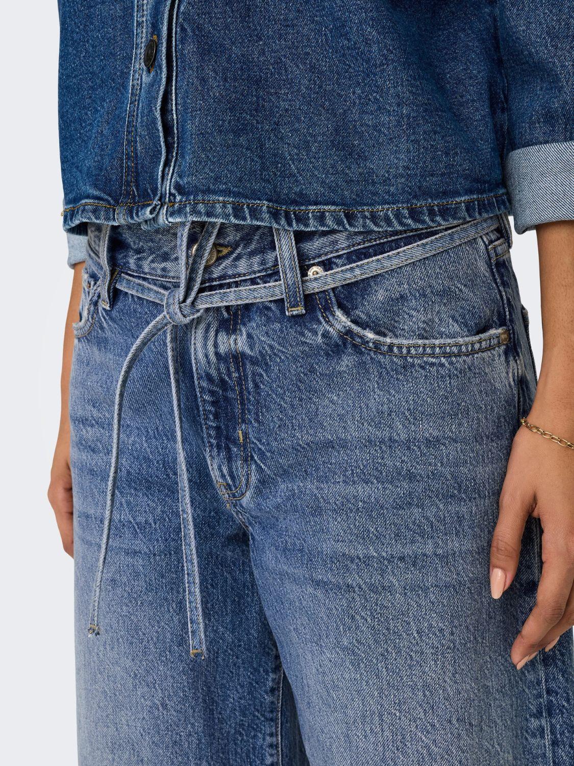 Jeans Straight fit Donna Medium Blue Denim - Santangelo