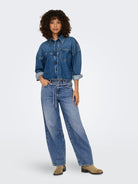 Jeans Straight fit Donna Medium Blue Denim - Santangelo