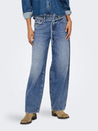 Jeans Straight fit Donna Medium Blue Denim - Santangelo