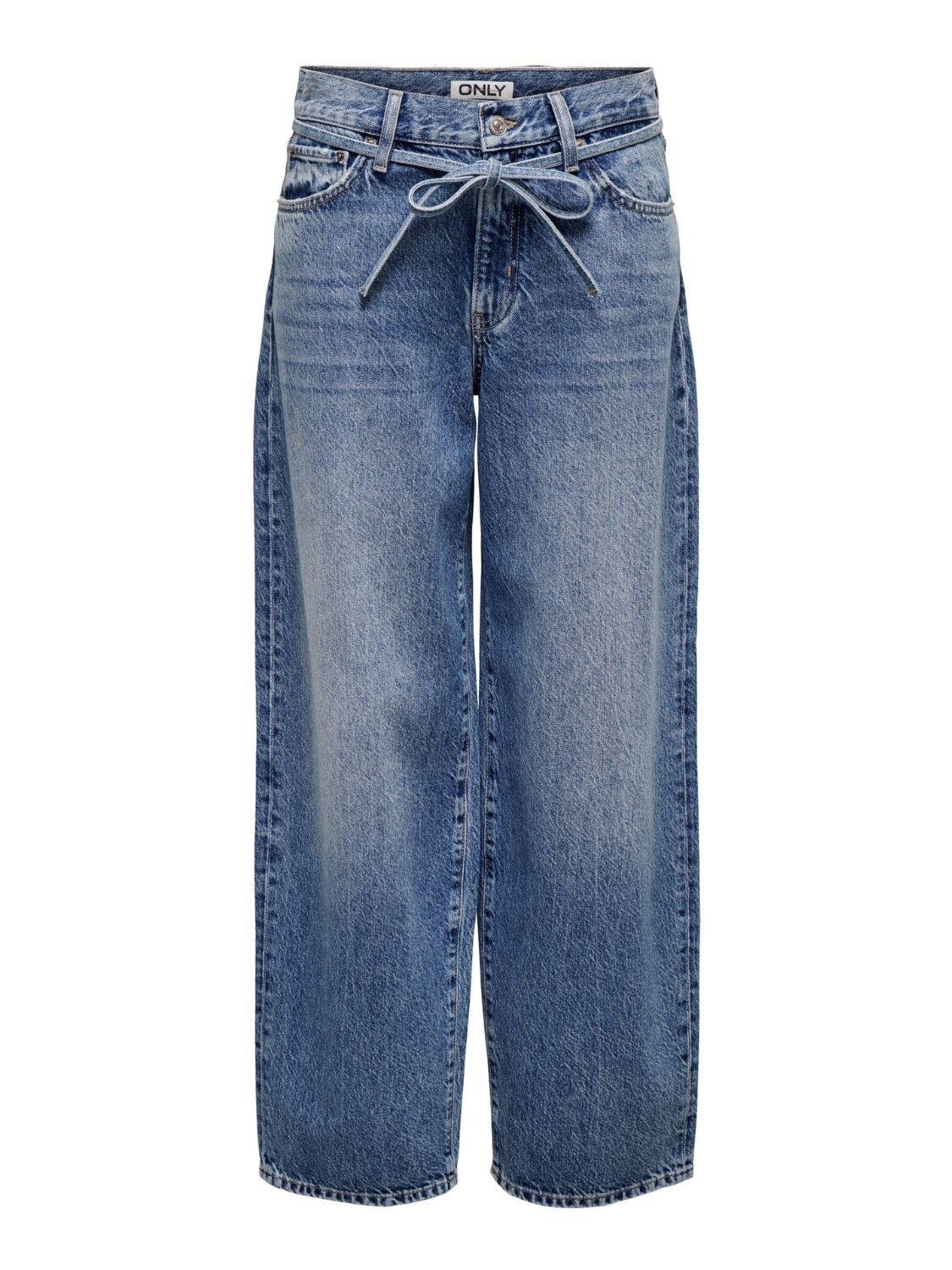 Jeans Straight fit Donna Medium Blue Denim - Santangelo