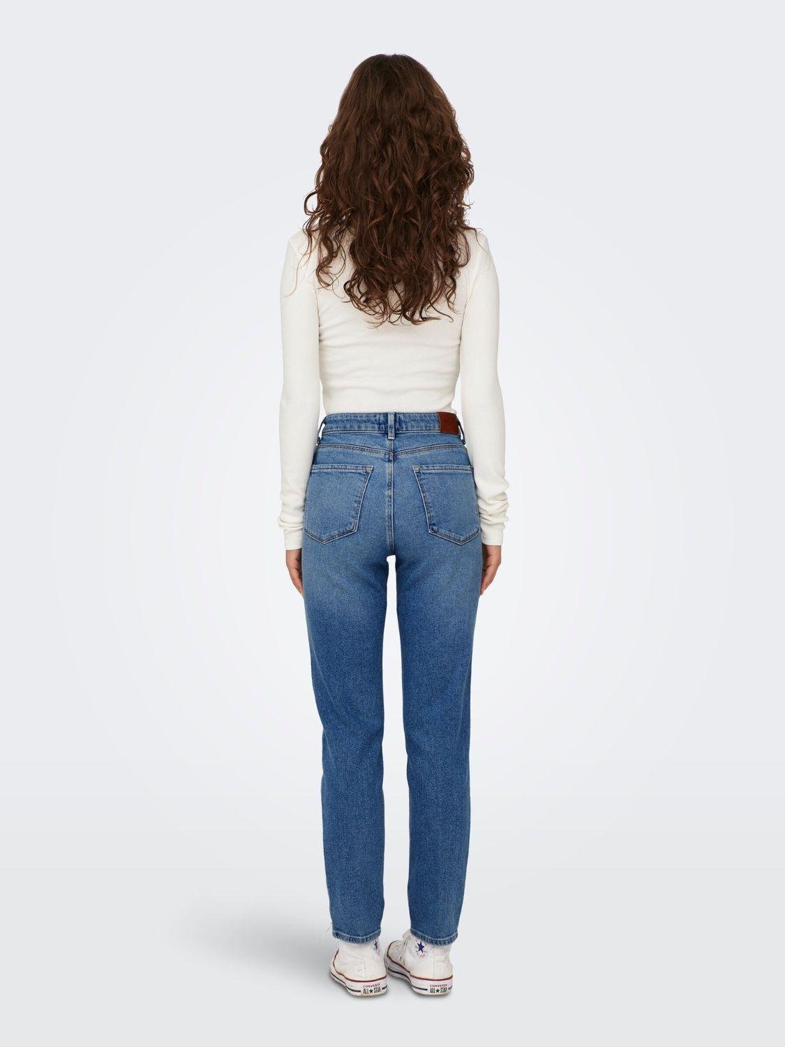 Jeans Straight fit Donna Medium Blue Denim - Santangelo