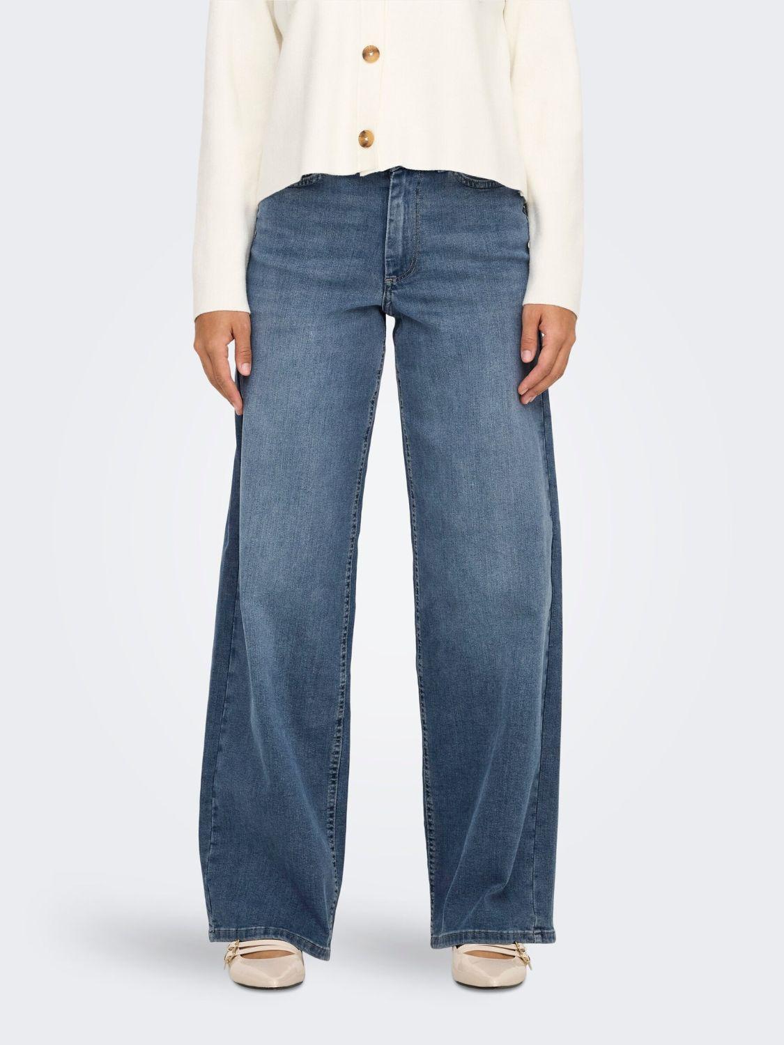 Jeans Wide Fit Donna Special Blue Grey Denim - Santangelo