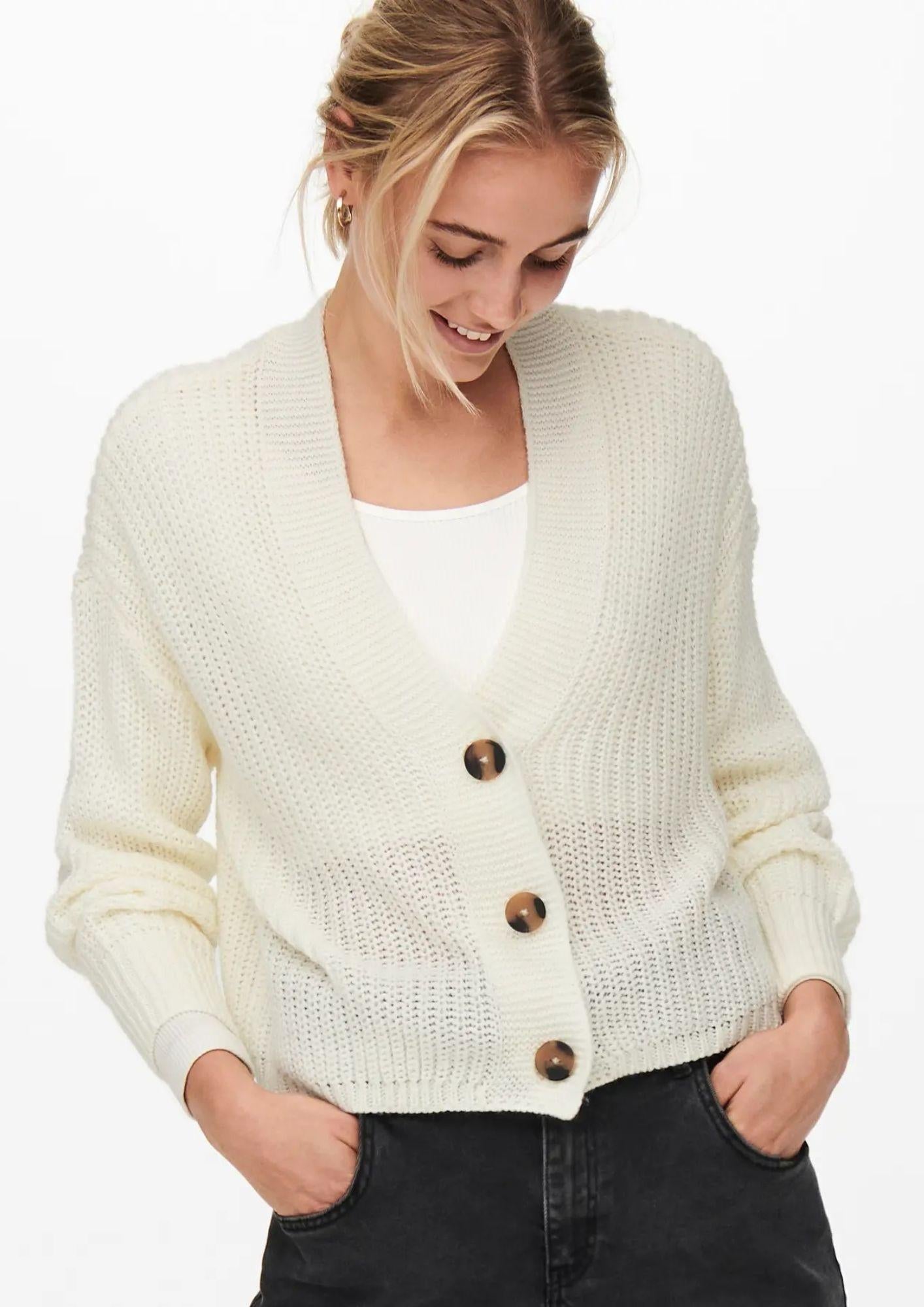 Only Cardigan Donna Bianco - Santangelo