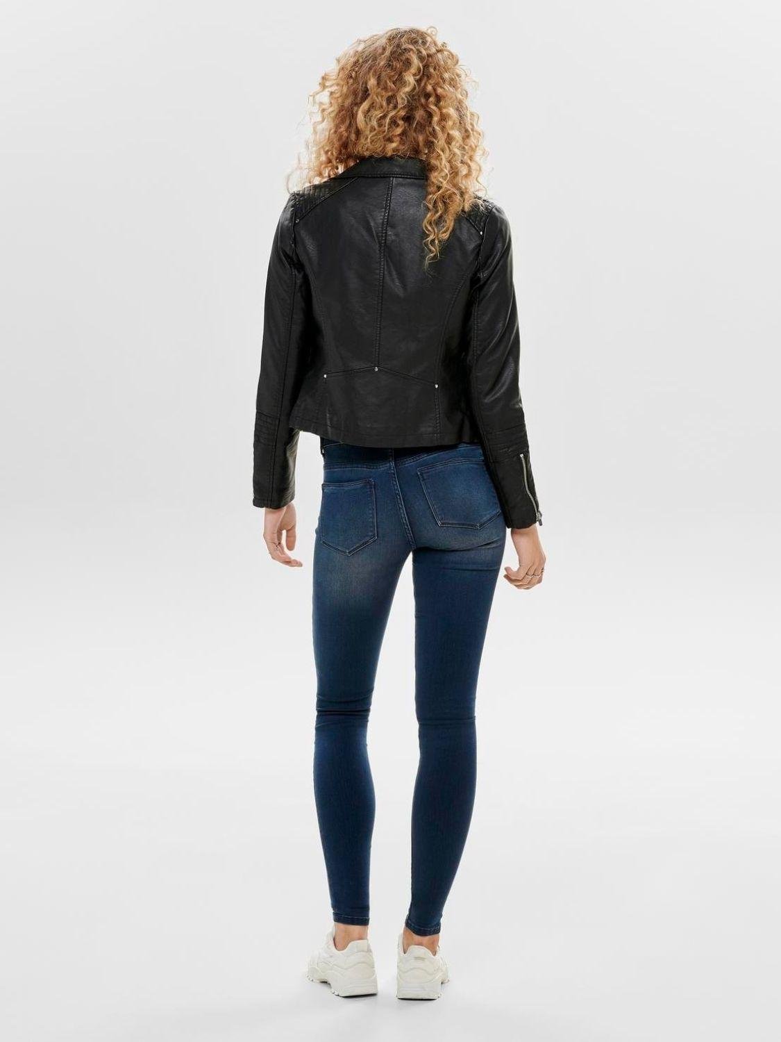 ONLY Only ONLGEMMA Giacca in finta pelle Donna Nero Giubbino