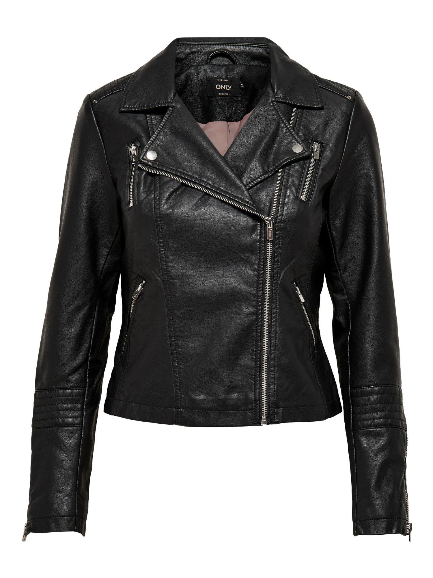 ONLY Only ONLGEMMA Giacca in finta pelle Donna Nero Giubbino