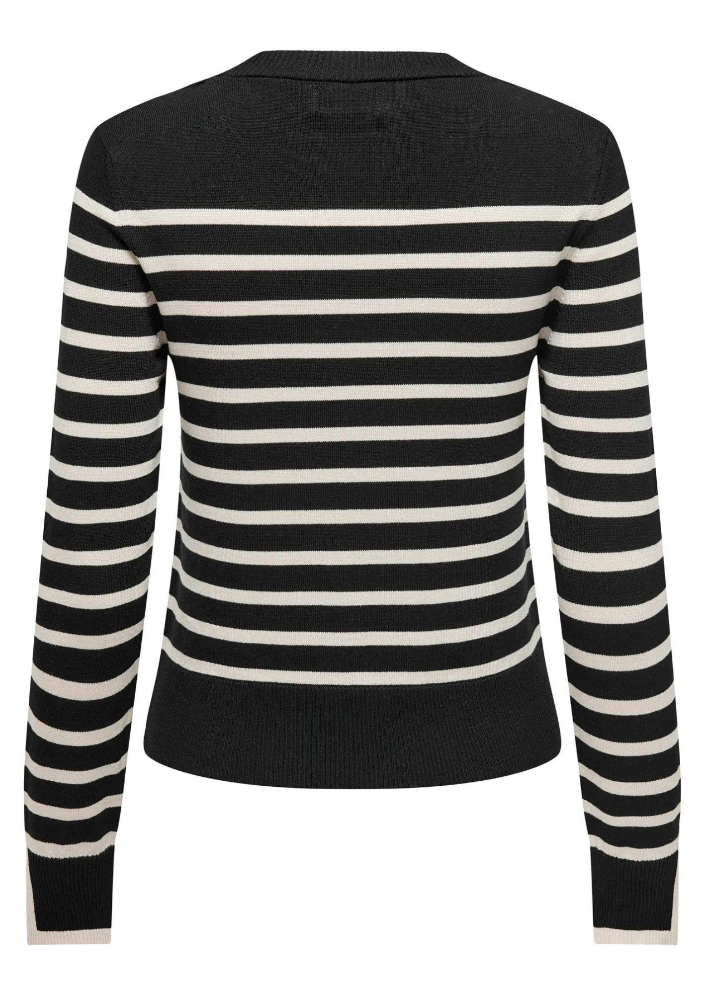 ONLY Only Onlkalana Pullover Donna Nero e Bianco Pullover