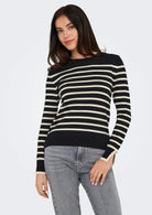 ONLY Only Onlkalana Pullover Donna Nero e Bianco Pullover