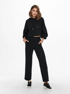 Only ONLPOPTRASH - SUKI Loose Fit Pantaloni a gamba larga Donna Nero - Santangelo