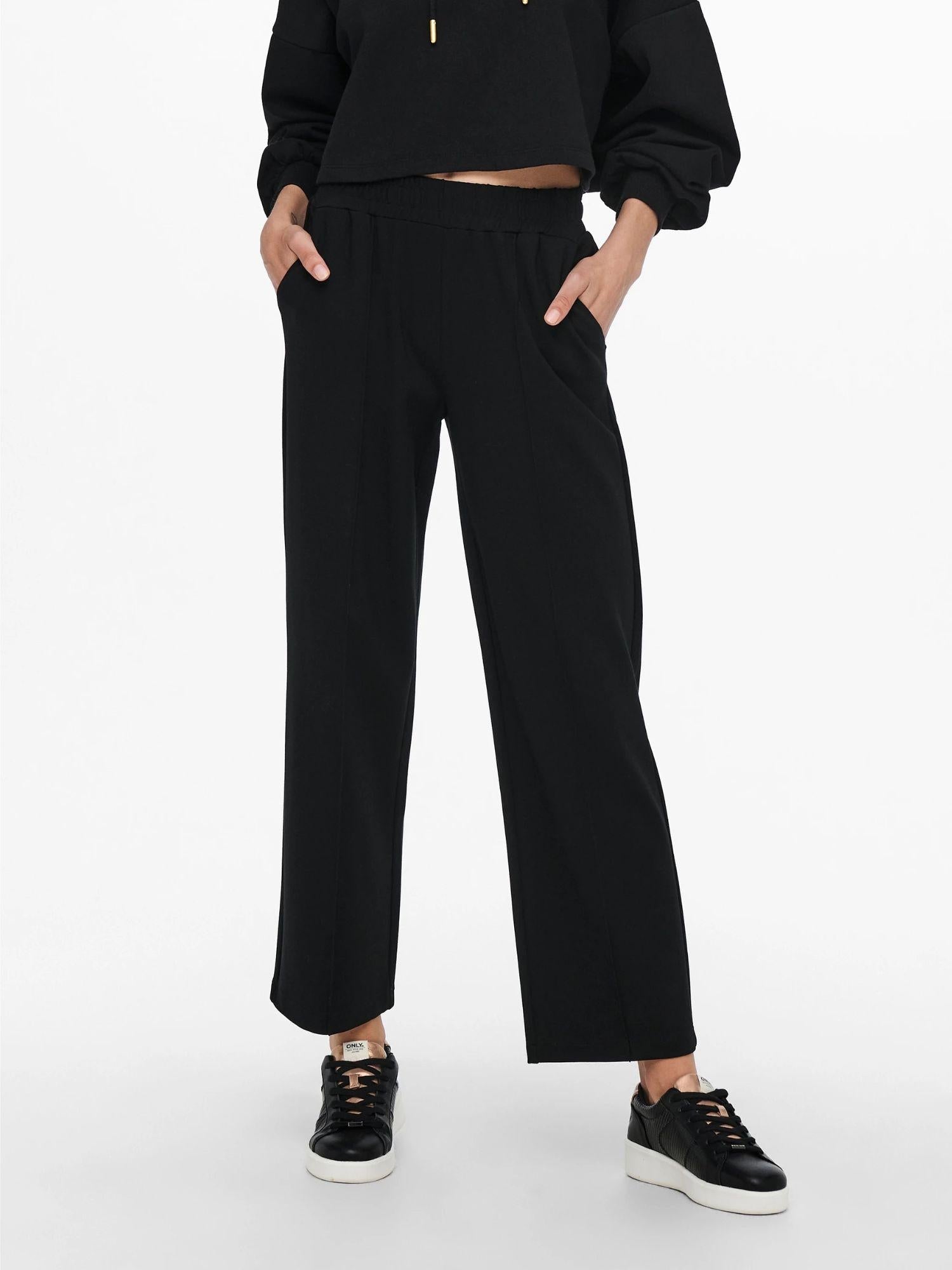 Only ONLPOPTRASH - SUKI Loose Fit Pantaloni a gamba larga Donna Nero - Santangelo