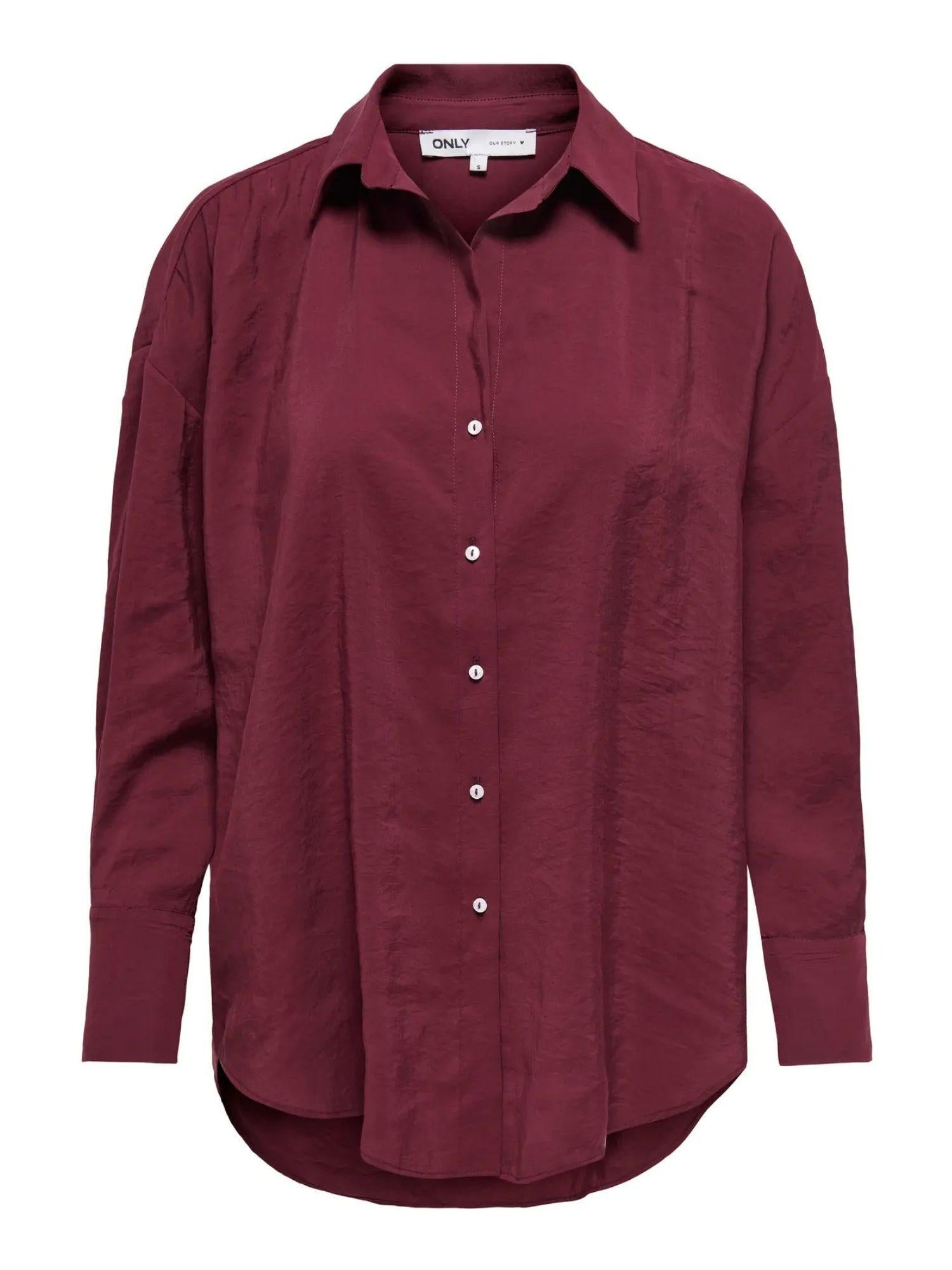ONLY Only ONLZAZIMA Camicia Donna Burgundy Camicia