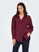 ONLY Only ONLZAZIMA Camicia Donna Burgundy Camicia