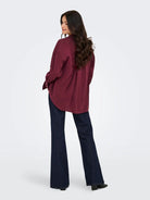 ONLY Only ONLZAZIMA Camicia Donna Burgundy Camicia