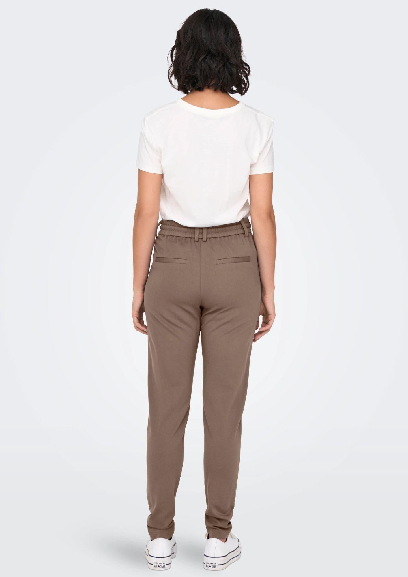 Only Pantaloni Donna Poptrash Marrone - Santangelo
