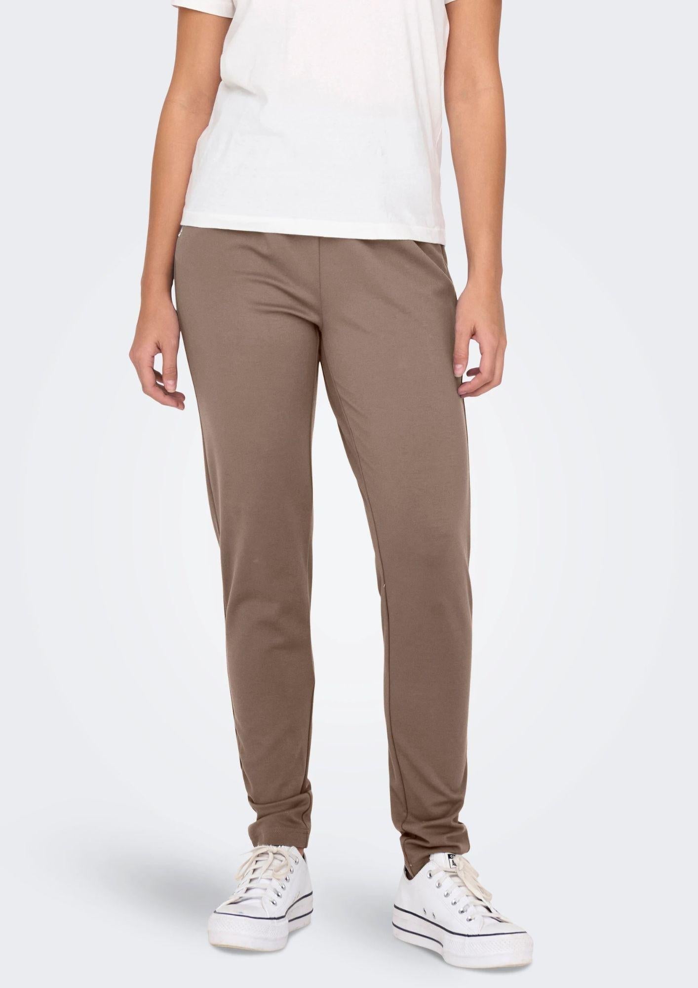 Only Pantaloni Donna Poptrash Marrone - Santangelo
