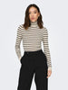 Only Women's Pullover Carol Grey Beige with Bands