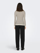 Only Pullover Donna Carol Grigio beige con fasce - Santangelo