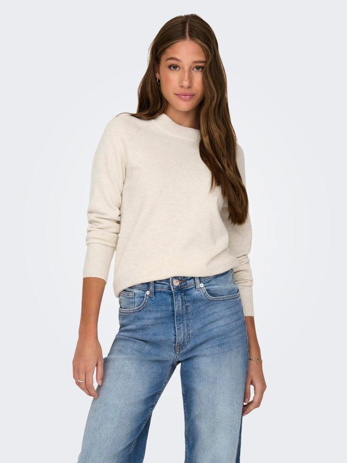 Only Pullover Donna Rica Beige - Santangelo