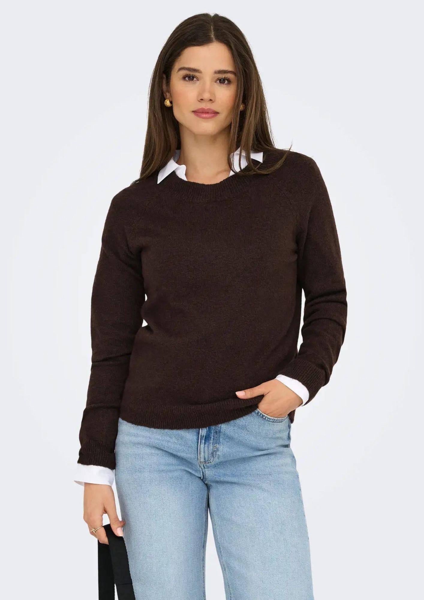 Only Pullover Donna Rica Cioccolato - Santangelo
