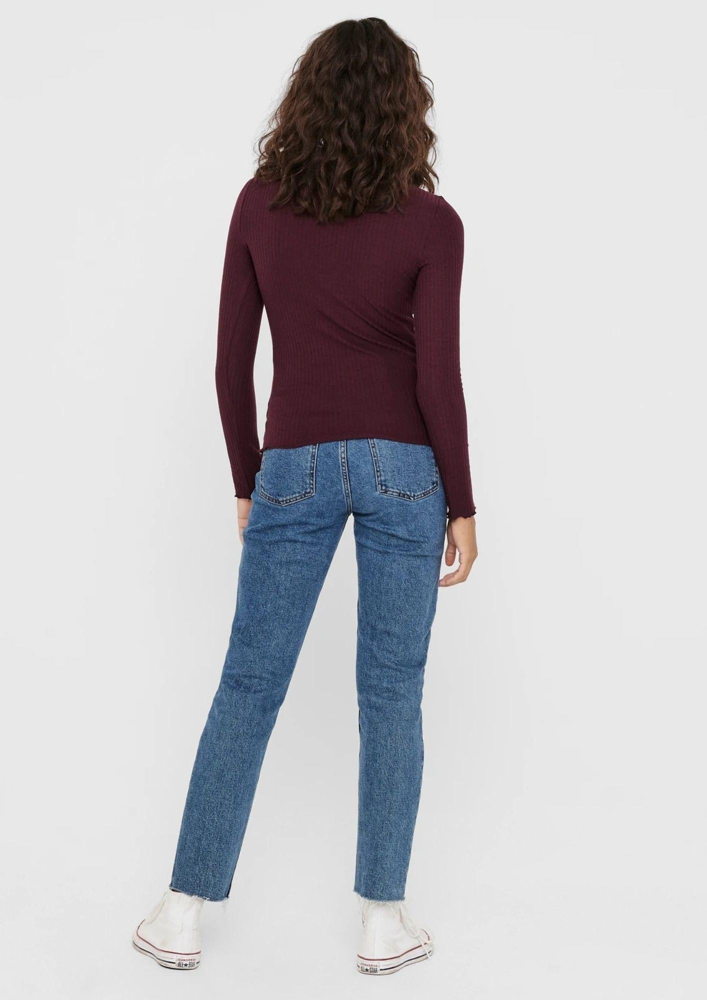 ONLY Only Top Donna Emma Bordeaux Top