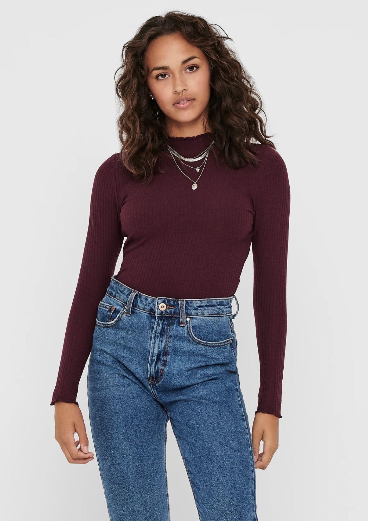 ONLY Only Top Donna Emma Bordeaux Top